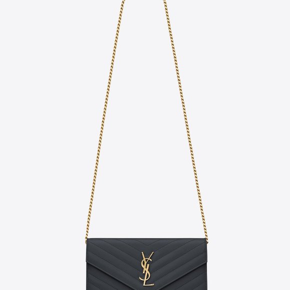 YSL WALLET WITH CHAIN IN QUILETED SMOKE COLOR - Picture 5 of 5